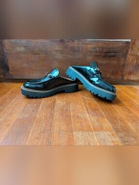 Sam Edelman Lennon Womens Size 9 Shoes Black Leather Slip On Mule Bit Loafers